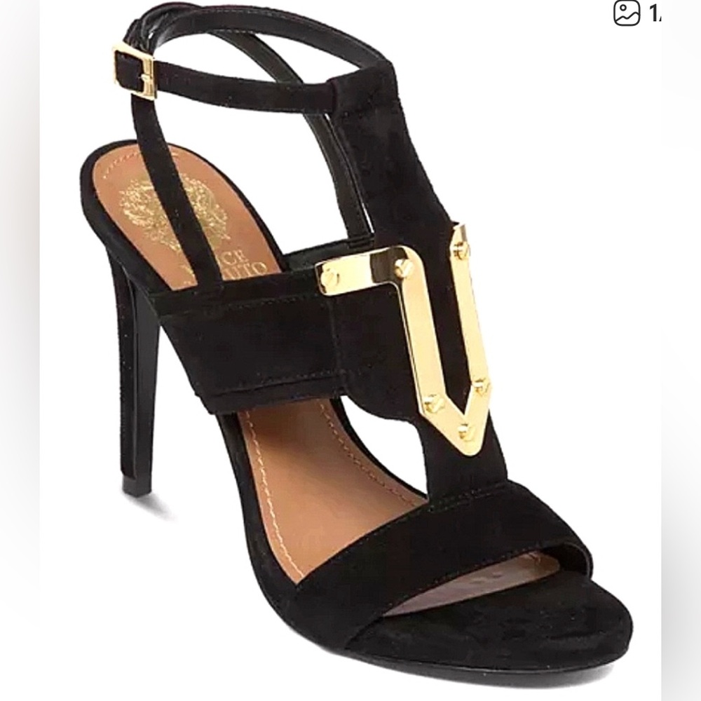 Florin Black Suede Metal Detail Heel size 9